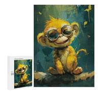 Puzzles pour Adolescents Golden Monkey with Sunglasses Puzzle Anti-Stress pour Adolescents Chaque Pièce Est Unique - Idéal comme Cadeau pour Toute La Famille 500 PCS