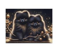 Puzzles pour Adolescents Golden Pomeranian Duo Puzzles pour Adultes : des Jouets À Monter Soi-même, Amusants Et Originaux, Parfaits pour Un Anniversaire Ou Noël