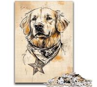 Puzzles pour Adolescents Golden Retriever Portrait 1000 pièces, Jeu Stimulant, idéal comme Cadeau pour Toute la Famille (75x50cm)