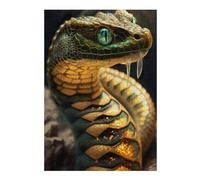 Puzzles pour Adolescents Golden Serpent Portrait Puzzles pour Adultes, Jouets À Monter Soi-même, Décoration Parfaite, Interaction Parent-Enfant 38x26cm/1000pcs
