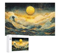 Puzzles pour Adolescents Golden Wave Landscape Puzzles pour Adultes, Jeux en Famille, Découpe De Précision, Difficile Et Stimulant 1000 PCS