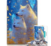 Puzzles pour Adolescents Golden Wolf 1000 pièces pour Adultes et Adolescents Cadeau Amusant pour Les Vacances et Le soulagement du Stress (26x38cm)