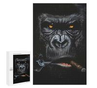 Puzzles pour Adolescents Gorilla Smoking Cigar Puzzles pour Adultes, Jouets Anti-Stress, Difficile, Cadeau d'anniversaire, Cadeaux, 1000 PCS