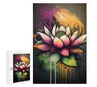 Puzzles pour Adolescents Graffiti Lotus Flower Puzzles pour Adultes - Jeu Manuel - Niveau De Difficulté Élevé - Idée Cadeau Originale pour Un Anniversaire 1000 PCS