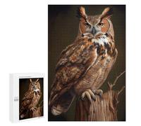 Puzzles pour Adolescents Great Horned Owl Puzzle Adulte - Décoration Murale - Découpe De Précision pour Les Gamers 1000 PCS