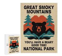 Puzzles pour Adolescents Great Smoky Mountains National Park Poster Puzzles pour Adolescents : Améliorent La Mémoire. Chaque Pièce Est Unique - Idée Cadeau d'anniversaire Unique 500 PCS