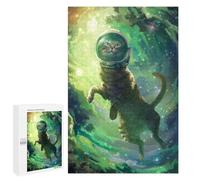 Puzzles pour Adolescents Green Space Cat Puzzles pour Adultes Jeux Relaxants Qui Améliorent La Mémoire Cadeaux Uniques pour Un Anniversaire Et Noël 1000 PCS