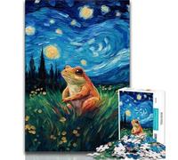 Puzzles pour Adolescents Grenouille du Ciel Nocturne, Aidez Le Cerveau à exercer des Jouets addictifs pour cultiver la Patience Décoration Murale (38x26cm)