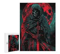 Puzzles pour Adolescents Grim Reaper with Sword and Moon Puzzles pour Adultes, Jouets Anti-Stress, Difficile, Cadeau d'anniversaire, Cadeaux, 500 PCS