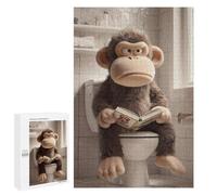 Puzzles pour Adolescents Grumpy Monkey Reading on The Toilet Puzzles pour Adultes À Monter Soi-même, Décorations Murales, Idées Cadeaux pour Toute La Famille 1000 PCS