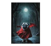 Puzzles pour Adolescents Grumpy Pug Vampire Puzzles pour Adultes, Jeux Familiaux, Décoration Murale, Idées Cadeaux pour Toute La Famille 38x26cm/1000pcs
