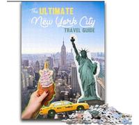 Puzzles pour Adolescents, Guide de Voyage à New York, Anti-Stress avec pièces de Formes aléatoires entièrement emboîtables, pour Les Enfants de 14 Ans et Plus, 70x100cm