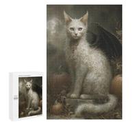 Puzzles pour Adolescents Halloween Cat with Bat Wings Puzzle Anti-Stress pour Adolescents Chaque Pièce Est Unique - Idéal comme Cadeau pour Toute La Famille 1000 PCS