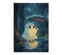 Puzzles pour Adolescents Halloween Ghost in The Rain Puzzle Familial - Améliore La Mémoire - Cadeau d'anniversaire Et Cadeau Unique 38x26cm/1000pcs