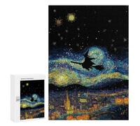 Puzzles pour Adolescents Halloween Night Sky Art Print Puzzle Anti-Stress pour Adolescents Chaque Pièce Est Unique - Idéal comme Cadeau pour Toute La Famille 300 PCS