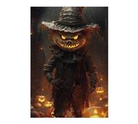 Puzzles pour Adolescents Halloween Pumpkin Scarecrow Horror Puzzles pour Adultes Jeux Relaxants Cadeaux De Décoration Parfaits pour Les Amis Et La Famille 1000pcs(38x26cm)