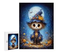 Puzzles pour Adolescents Halloween Scarecrow with Witch Hat Puzzle Adulte - Décoration Murale - Découpe De Précision pour Les Gamers 500 PCS