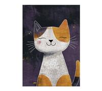 Puzzles pour Adolescents Happy and Cute Calico Cat Puzzles pour Adultes - Jouets Anti-Stress - Décoration Parfaite - Cadeaux d'anniversaire Uniques 38x26cm/1000pcs