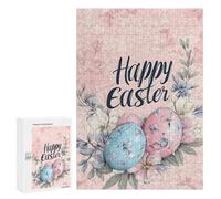 Puzzles pour Adolescents Happy Easter Greetings Puzzle Adulte - Décoration Murale - Découpe De Précision pour Les Gamers 300 PCS