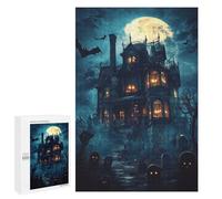 Puzzles pour Adolescents Haunted Mansion Halloween Puzzles pour Adolescents - Décoration Murale - Cadeau Unique pour Anniversaire Et Noël
