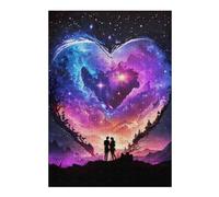Puzzles pour Adolescents Heart-Shaped Galaxy Romance Jeu De Puzzle Casse-tête Décoration Murale Cadeaux Uniques d'anniversaire Et De Noël 38x26cm/1000pcs