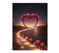 Puzzles pour Adolescents Heart-Shaped Path of Love Puzzles pour Adultes - Jouets Anti-Stress - Décoration Parfaite - Cadeaux d'anniversaire Uniques 52x38cm/1000pcs