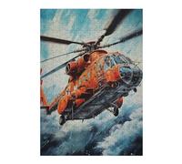 Puzzles pour Adolescents Helicopter in Snowstorm Puzzles pour Adultes, Jouets Anti-Stress, Décoration Murale, Cadeaux De Noël Et d'anniversaire 38x26cm/1000pcs
