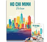Puzzles pour Adolescents Ho Chi Minh Vietnam 1000 pièces Puzzle pour Adultes et Adolescents, Anti-Stress Staycation Kill Time Cadeau Amusant 26x38cm