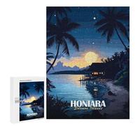 Puzzles pour Adolescents Honiara, Solomon Islands Tropical Night Puzzles pour Adultes Jeux Relaxants Qui Améliorent La Mémoire Cadeaux Uniques pour Un Anniversaire Et Noël 500 PCS