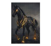 Puzzles pour Adolescents Horse Black Fantasy Glow Puzzles pour Adultes, Jouet, Décoration Murale, Décoration Intérieure, Défi À Réaliser 38x26cm/1000pcs