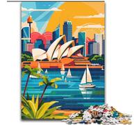 Puzzles pour Adolescents, Illustration de la Ligne d'horizon de Sydney, Jouets éducatifs, Anti-Stress, renforce l'amour Entre Couples, 50x75cm