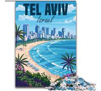 Puzzles pour Adolescents Israël Tel Aviv Voyage Jeu Stimulant et Jeu Familial Idéal comme Cadeau pour Toute la Famille (50x75cm) 1000 pièces
