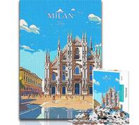 Puzzles pour Adolescents, Italie, Milan, Voyage, défi d'intelligence cérébrale, Jouets addictifs, Cadeau d'anniversaire, décoration Murale (38x26cm)