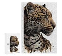 Puzzles pour Adolescents Jaguar Face Painting Puzzles pour Adultes, Jouets Anti-Stress, Difficile, Cadeau d'anniversaire, Cadeaux, 300 PCS