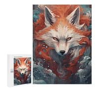 Puzzles pour Adolescents Japanese Fox Art Red Fire Casse-têtes pour Adolescents - Jeu De Réflexion - Améliore La Mémoire - Cadeaux De Noël Et d'anniversaire