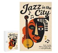 Puzzles pour Adolescents Jazz in The City Poster Puzzles pour Adultes À Monter Soi-même, Décorations Murales, Idées Cadeaux pour Toute La Famille 1000 PCS