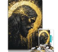 Puzzles pour Adolescents Jésus doré, Jouets éducatifs et Amusants à la Maison, Cadeaux d'anniversaire et de Voyage (38x26cm)