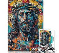 Puzzles pour Adolescents Jésus Graffiti 1000 pièces pour Adultes, Jouets éducatifs Anti-Stress, Cadeaux pour Amis et Famille (Taille 38x26cm)