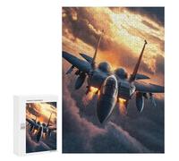 Puzzles pour Adolescents Jet Fighter Sunset Flight Casse-tête pour Adolescents : Analyse Et Logique, Difficile Et Stimulant, Idéal comme Cadeau 300 PCS