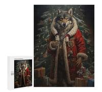 Puzzles pour Adolescents Jolly Wolf Christmas Puzzles pour Adultes Jeu Manuel Cadeau d'anniversaire Cadeau d'anniversaire, Cadeaux, 500 PCS