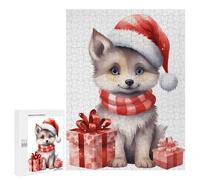Puzzles pour Adolescents Jolly Xmas Wolf Puzzles pour Adultes Jeu Manuel Cadeau d'anniversaire Cadeau d'anniversaire, Cadeaux, 500 PCS