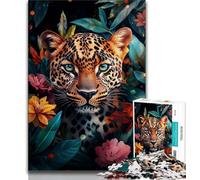 Puzzles pour Adolescents Jungle Leopard, Aidez Le Cerveau à exercer des Jouets addictifs pour cultiver la Patience Décoration Murale (75x50cm)