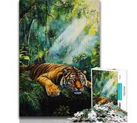 Puzzles pour Adolescents Jungle Tiger, Jeux éducatifs, décoration d'intérieur, Cadeau d'anniversaire, Art Mural (Taille 38x26cm)
