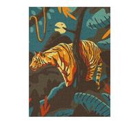 Puzzles pour Adolescents Jungle Tiger Moonlit Night Puzzles pour Adultes, Jouet, Décoration Murale, Décoration Intérieure, Défi À Réaliser 52x38cm/1000pcs