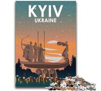 Puzzles pour Adolescents Kiev Ukraine la Nuit Convient aux 14 Ans et Plus Jeux familiaux Offrez des Cadeaux pour Toute la Famille (Taille 38x52cm)