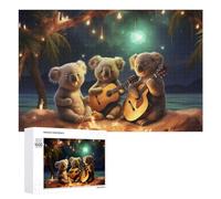 Puzzles pour Adolescents Koalas Playing Guitars by The Beach Puzzles pour Adultes Jouets Anti-Stress Vacances À La Maison Passer Le Temps Interaction Parent-Enfant 1000 PCS