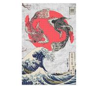 Puzzles pour Adolescents Koi Fish Yin and Yang Wave Puzzle Familial - Améliore La Mémoire - Cadeau d'anniversaire Et Cadeau Unique 75x50cm/1000pcs