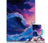Puzzles pour Adolescents La Grande Vague de Kanagawa 1000 pièces pour Adultes idée Cadeau d'anniversaire pour Adultes Jeu Familial et Loisir 26x38cm
