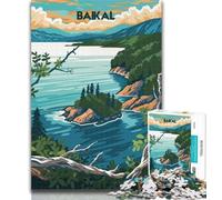 Puzzles pour Adolescents Lac Baïkal paisible, 1 000 pièces, Jouets éducatifs pour Adolescents, décoration d'intérieur Unique et Cadeaux, 75x50cm