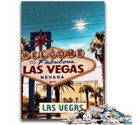 Puzzles pour Adolescents Las Vegas, Jouets de Divertissement Familial avec Affiche et fiche de Questions-réponses (26x38cm)